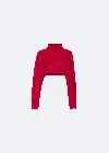 Lapointe Airy Cashmere Cropped Turtleneck In Cerise