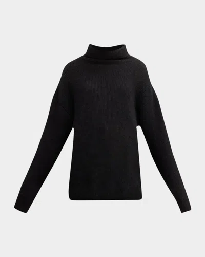 Lapointe Cashmere Silk Turtleneck In Black