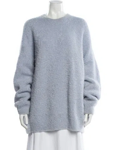 Pre-owned Lapointe Alpaca Crew Neck Sweater In Blue