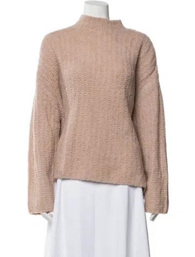 Pre-owned Lapointe Alpaca Mock Neck Sweater In Pink