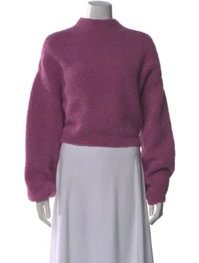 Pre-owned Lapointe Alpaca Mock Neck Sweater In Purple