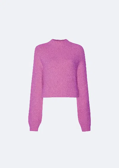 Lapointe Ribbed-knit Glittered Jumper In Orchid