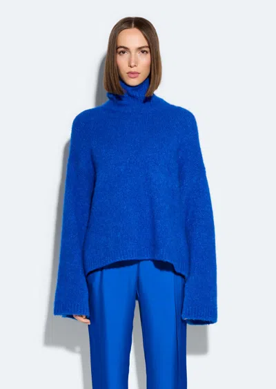 Lapointe Alpaca Silk Oversized Turtleneck Sweater In Electric Blue