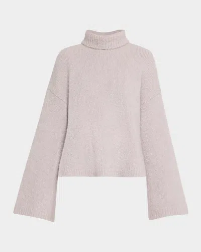 Lapointe Alpaca Silk Oversized Turtleneck Sweater In Washed Silver