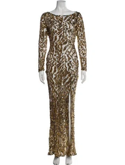 Pre-owned Lapointe Animal Print Long Dress In Multicolor