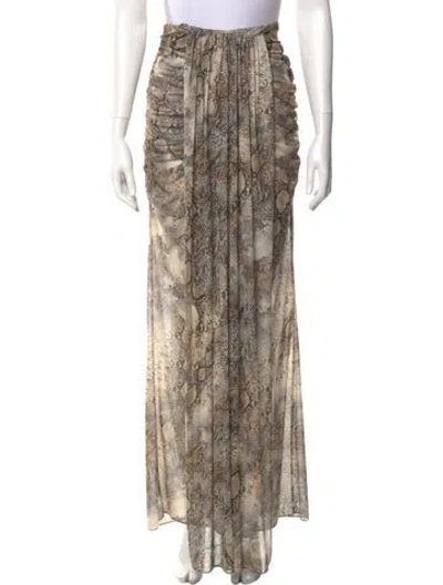 Pre-owned Lapointe Animal Print Long Skirt In Neutral