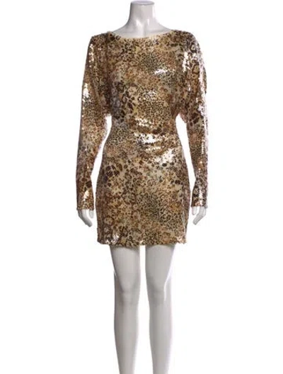 Pre-owned Lapointe Animal Print Mini Dress In Multicolor