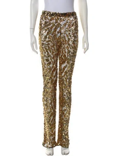 Pre-owned Lapointe Animal Print Straight Leg Pants In Multicolor