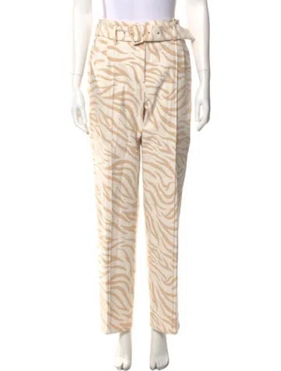 Pre-owned Lapointe Animal Print Straight Leg Pants In Neutral