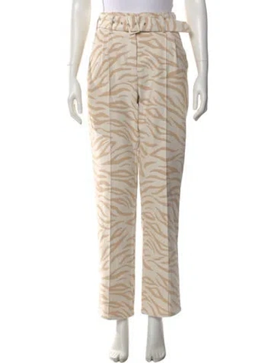 Pre-owned Lapointe Animal Print Straight Leg Pants In Neutral