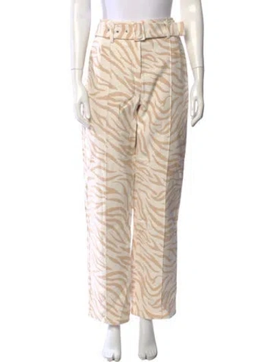 Pre-owned Lapointe Animal Print Wide Leg Pants In Neutrals