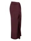 Lapointe Lightweight Satin Asymmetric Maxi Skirt In Burgundy