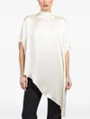 Lapointe Asymmetric-hem Cape Blouse In White