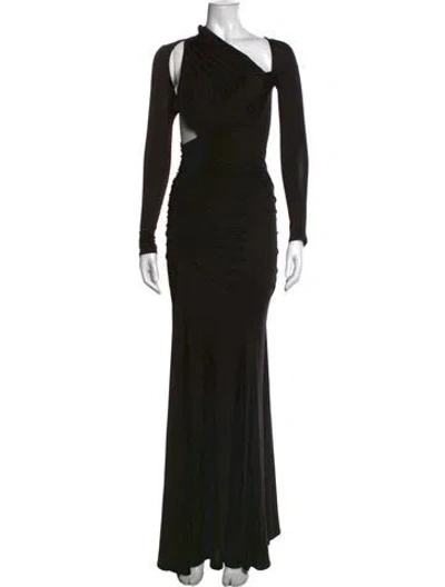 Pre-owned Lapointe Asymmetrical Long Dress In Black