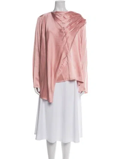 Pre-owned Lapointe Asymmetrical Long Sleeve Top W/ Tags In Pink