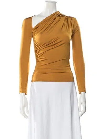 Pre-owned Lapointe Asymmetrical Long Sleeve Top In Yellow