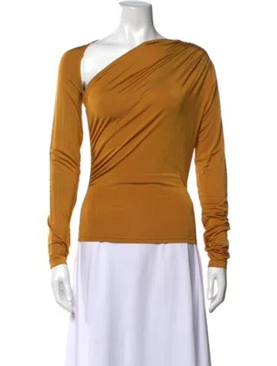 Pre-owned Lapointe Asymmetrical Long Sleeve Top In Yellow