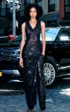 Lapointe Backless Sequined Maxi Dress In Navy