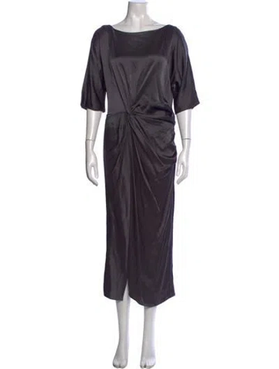 Pre-owned Lapointe Bateau Neckline Midi Length Dress In Purple