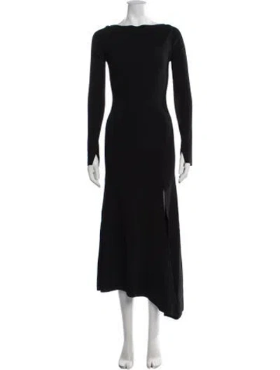 Pre-owned Lapointe Bateau Neckline Midi Length Dress W/ Tags In Black