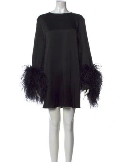 Pre-owned Lapointe Bateau Neckline Mini Dress In Black
