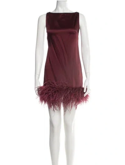 Pre-owned Lapointe Bateau Neckline Mini Dress In Burgundy