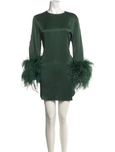 Pre-owned Lapointe Bateau Neckline Mini Dress In Green