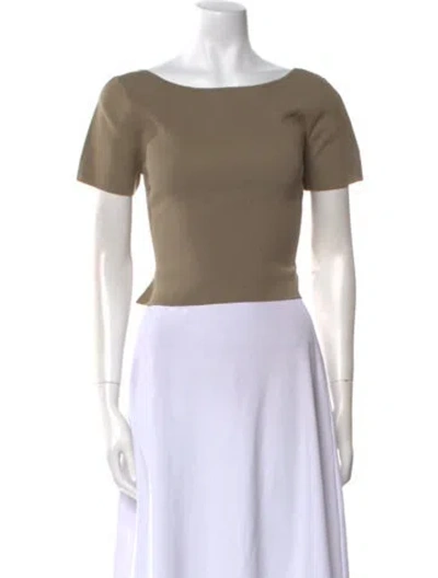 Pre-owned Lapointe Bateau Neckline Short Sleeve Crop Top W/ Tags In Neutral