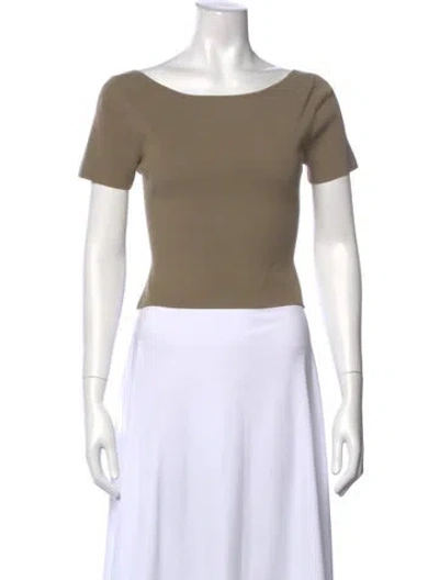 Pre-owned Lapointe Bateau Neckline Short Sleeve Top In Neutral