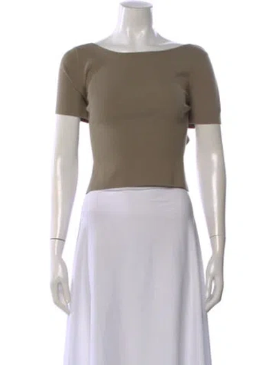 Pre-owned Lapointe Bateau Neckline Short Sleeve Top W/ Tags In Green