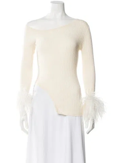 Pre-owned Lapointe Bateau Neckline Sweater In Neutral