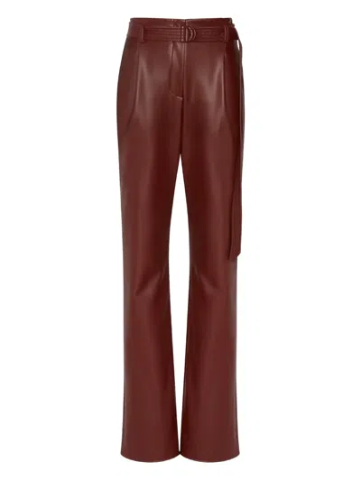 Lapointe Belted Leather Trousers In Brown