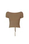 Lapointe Boat Neck Tie Back Top In Sage