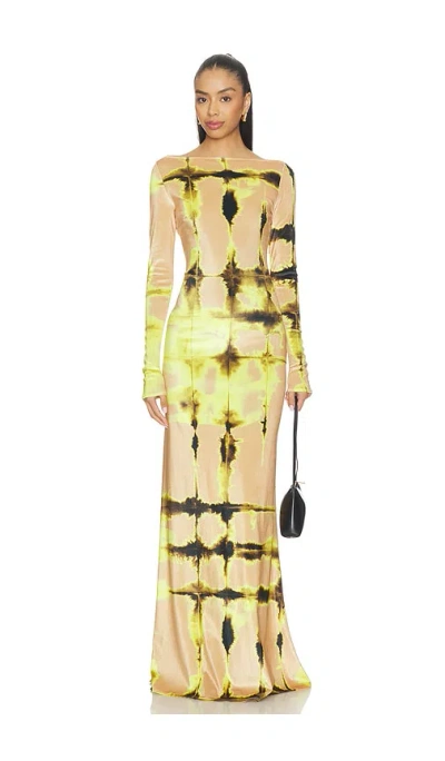 Lapointe Boatneck Gown In Multi