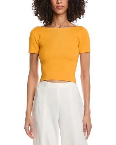 Lapointe Boatneck Tie Back Top In Yellow