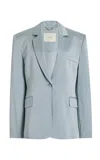 Lapointe Satin Blazer Jacket In Blue