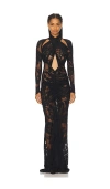 Lapointe Burnout Jersey Crossover Halter Ruched Gown In Black