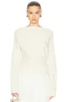 Lapointe Cashmere Asymmetric Sweater In Cream