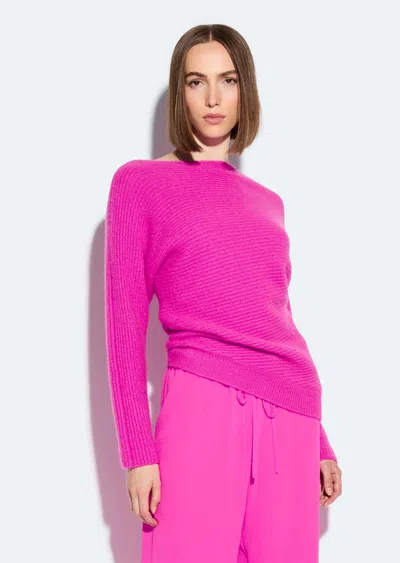 Lapointe Cashmere Asymmetric Sweater In Fuchsia