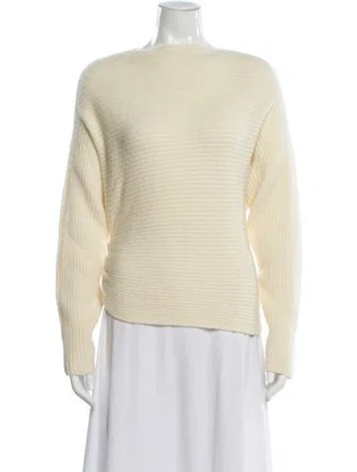 Pre-owned Lapointe Cashmere Bateau Neckline Sweater W/ Tags In Yellow