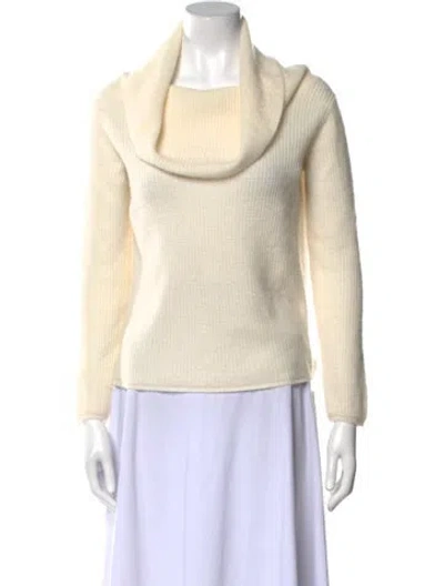 Pre-owned Lapointe Cashmere Cowl Neck Sweater In Neutral