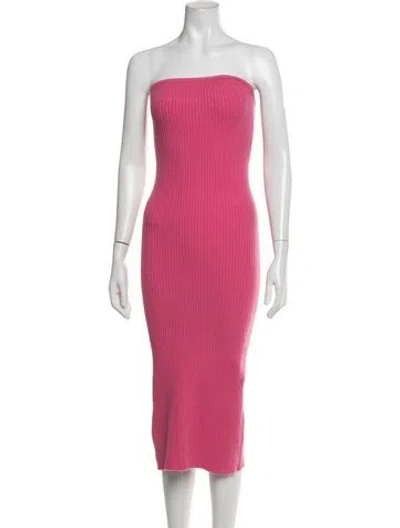 Pre-owned Lapointe Cashmere Midi Length Dress In Pink