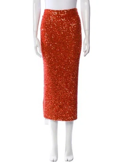 Pre-owned Lapointe Cashmere Midi Length Skirt In Orange