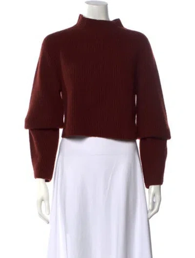 Pre-owned Lapointe Cashmere Mock Neck Sweater In Brown