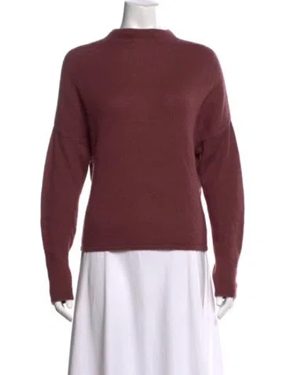 Pre-owned Lapointe Cashmere Mock Neck Sweater In Burgundy