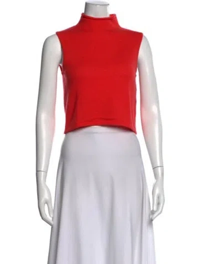 Pre-owned Lapointe Cashmere Mock Neck Sweater In Red
