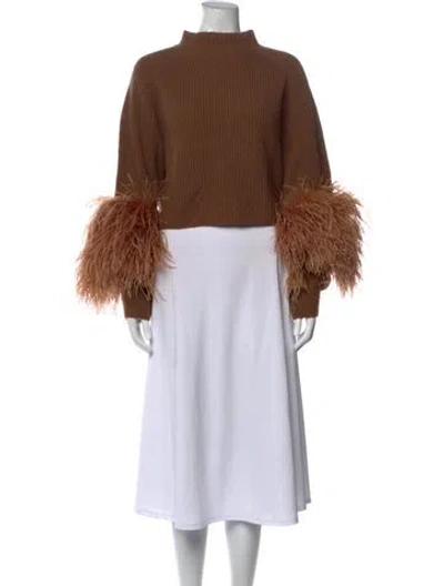 Pre-owned Lapointe Cashmere Mock Neck Sweater W/ Tags In Brown