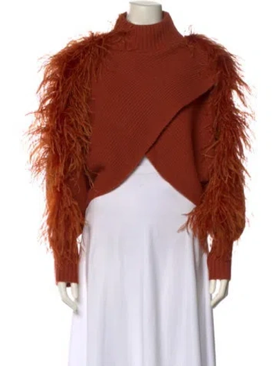 Pre-owned Lapointe Cashmere Mock Neck Sweater W/ Tags In Orange