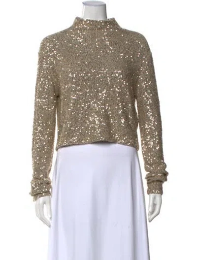 Pre-owned Lapointe Cashmere Patterned Top In Gold