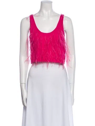 Pre-owned Lapointe Cashmere Scoop Neck Crop Top In Pink